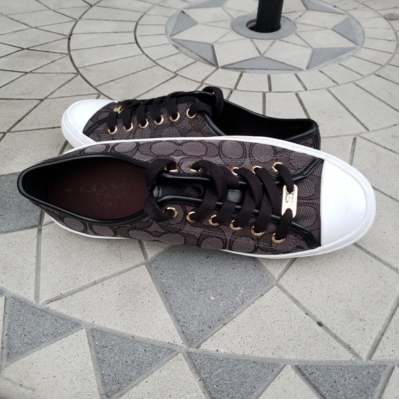 Coach Shoes - Coach Signature Empire Black Smoke LT Sneakers